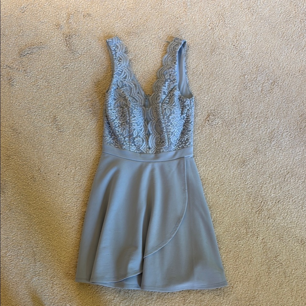 City Studio Blue Fit and Flare Mini Dress